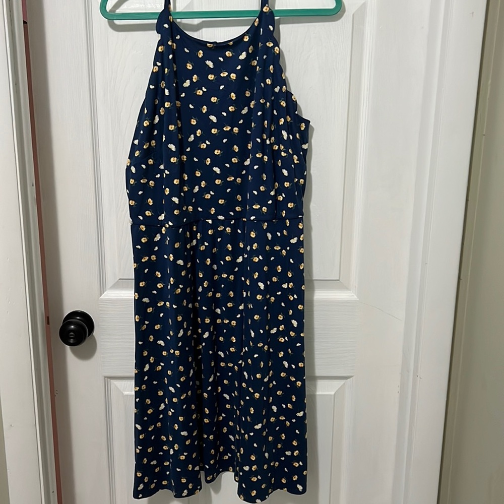 Fortune and Ivy navy blue scalloped dress